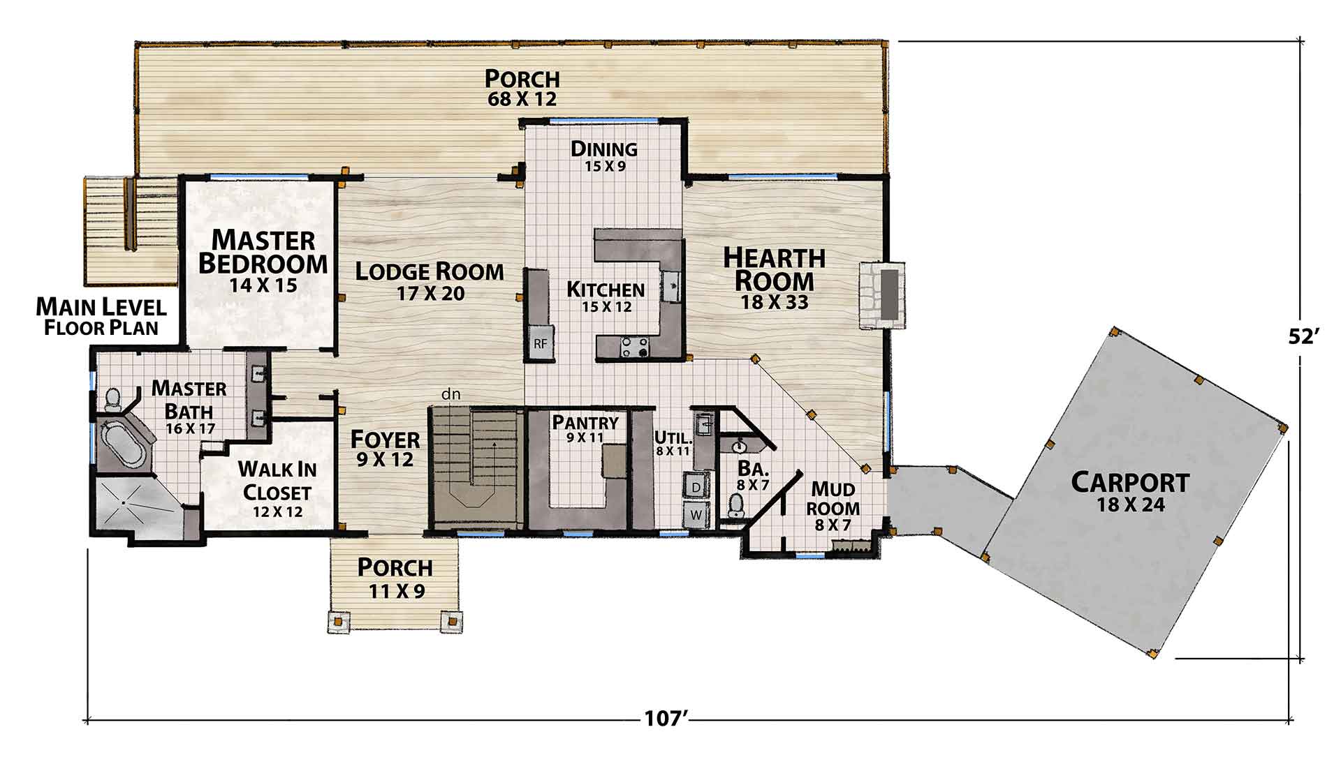 Shag Bark Lodge Main Floor Plan