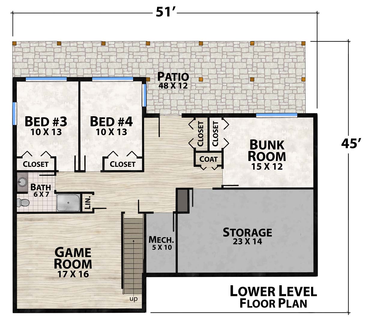 Hardwood Cottage Lower Floor