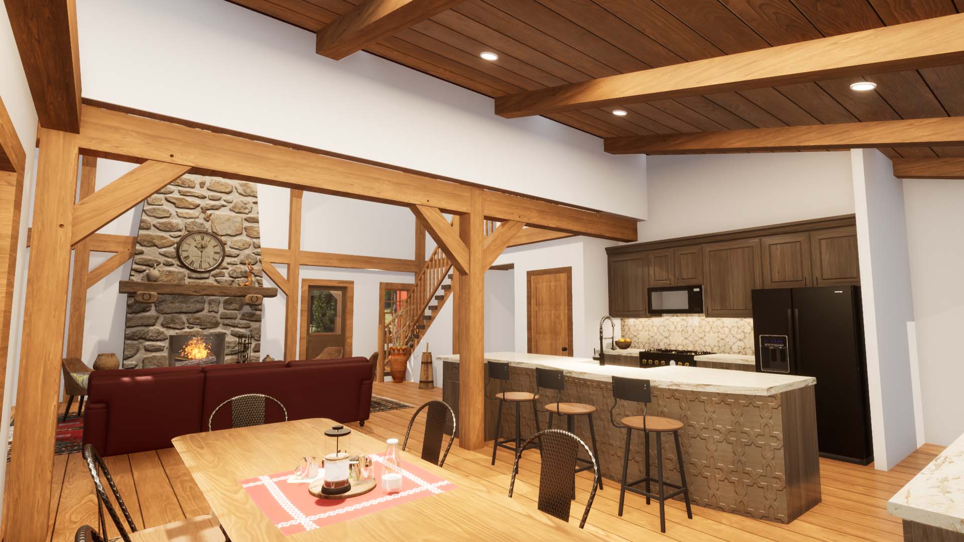 Rocky Mountain Retreat Timber Frame EZ Home Plan