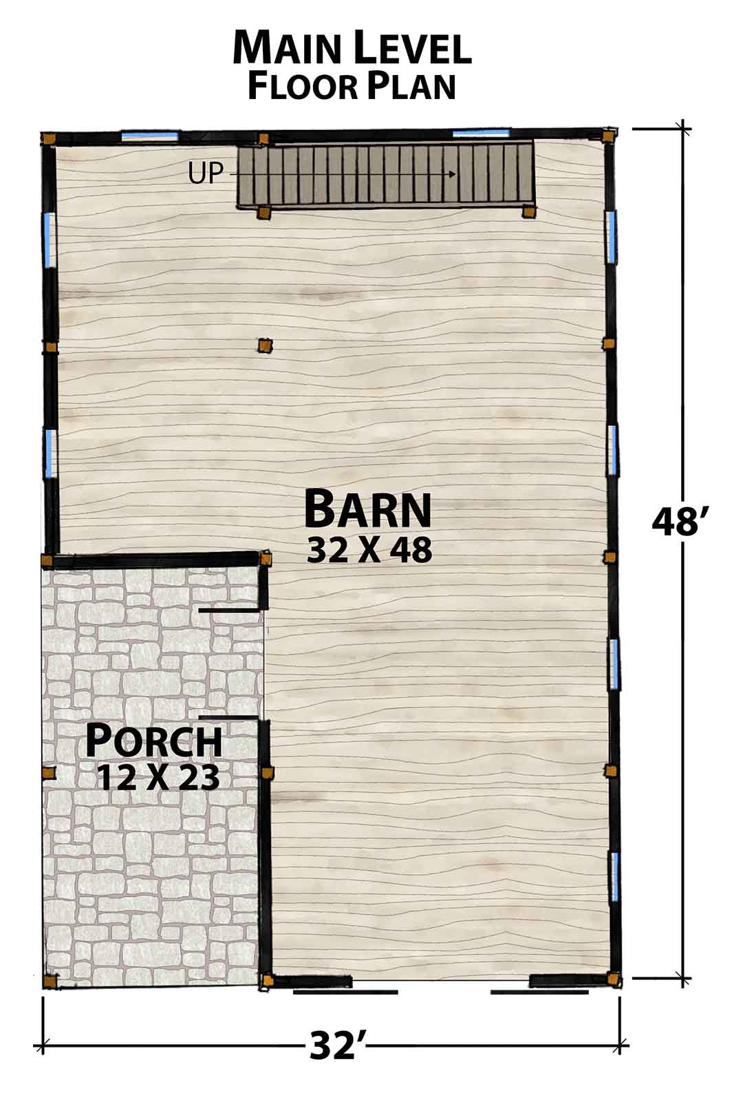 Coffee Mill Barn Main Level Floor Plan