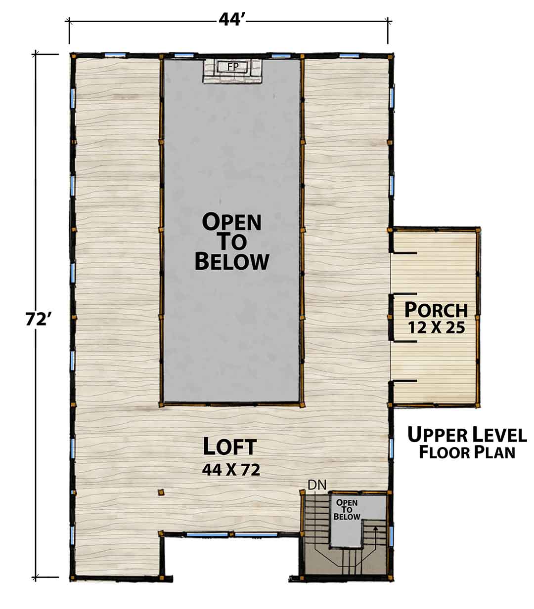 South Fork Barn Upper Level Floor Plan