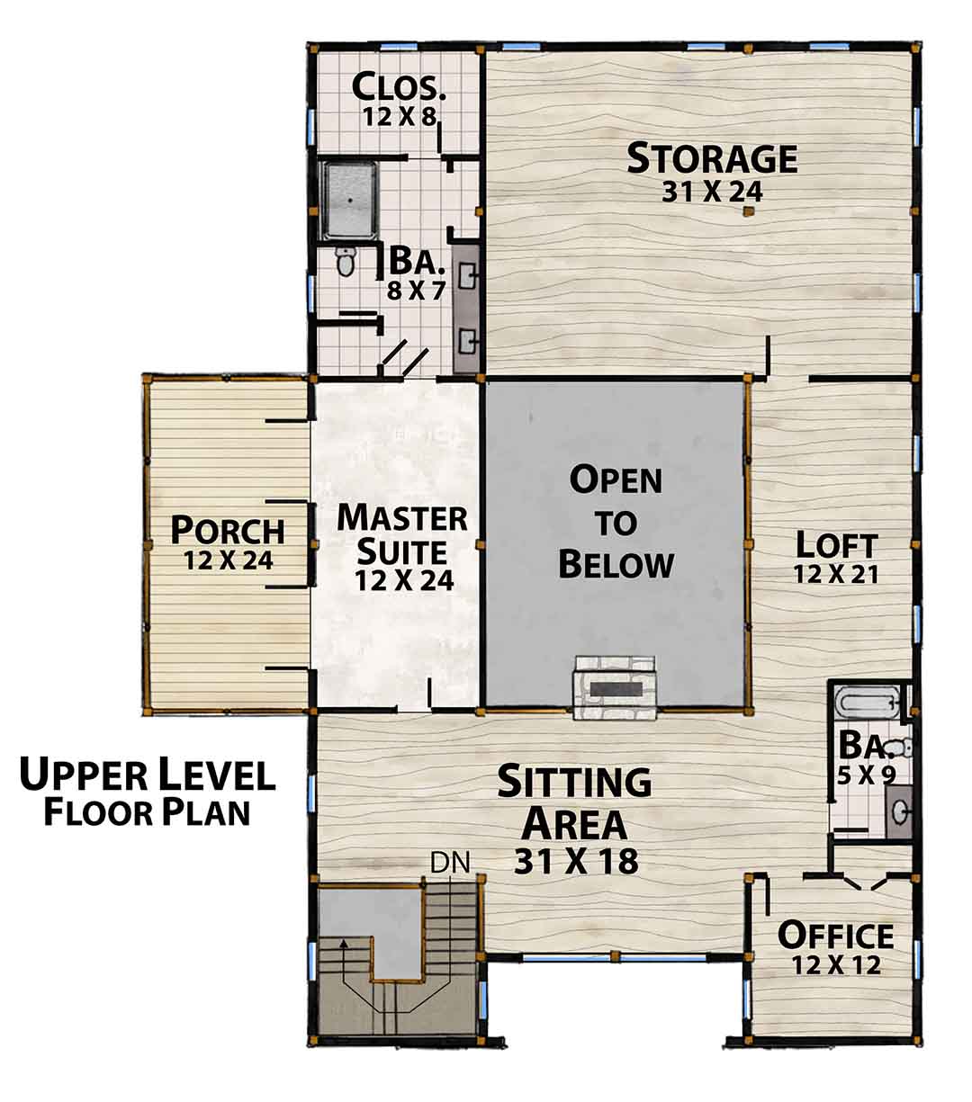 South Fork Lodge Upper Level Floor Plan