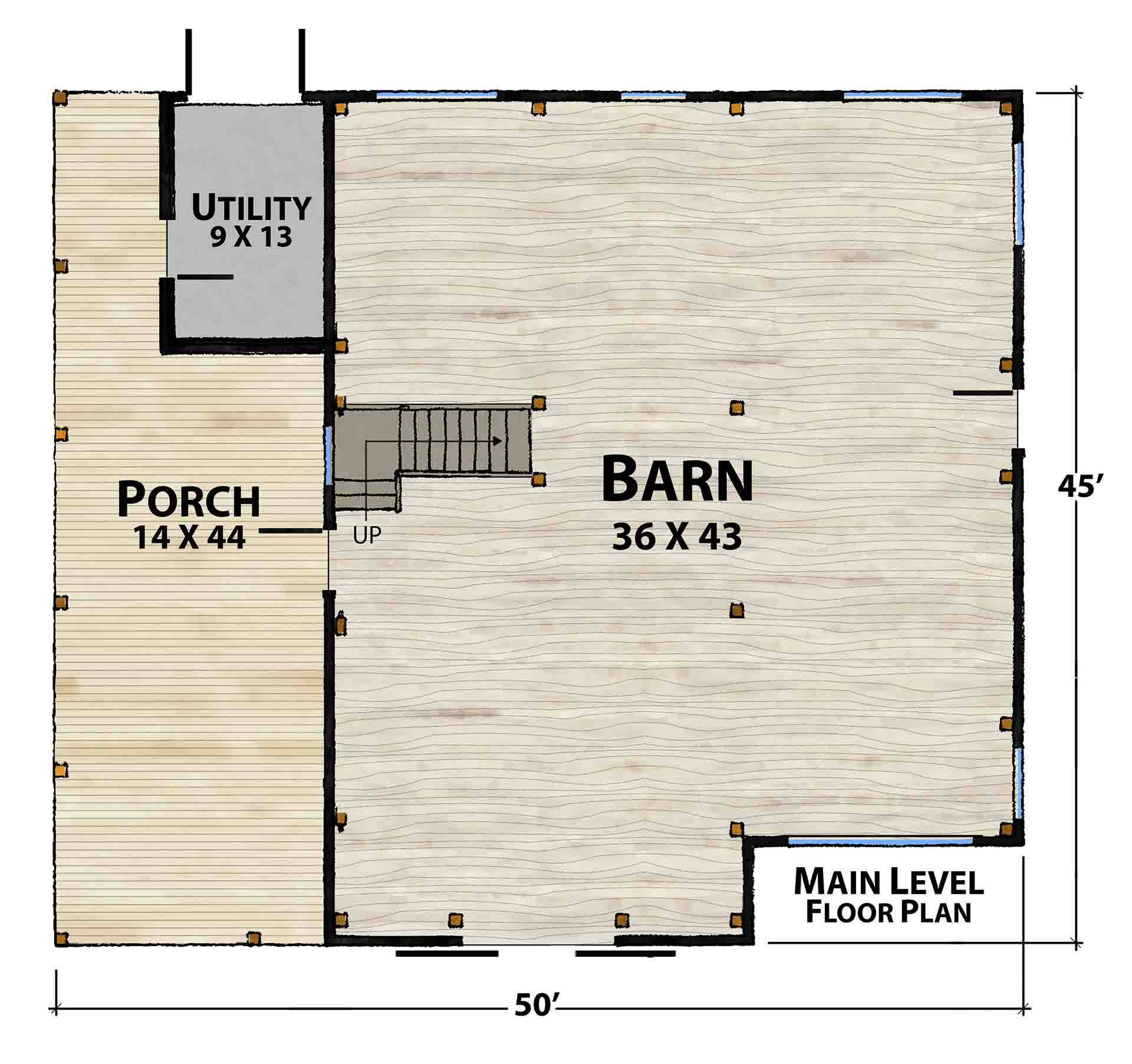 Back Forty Barn Main Level Floor Plan