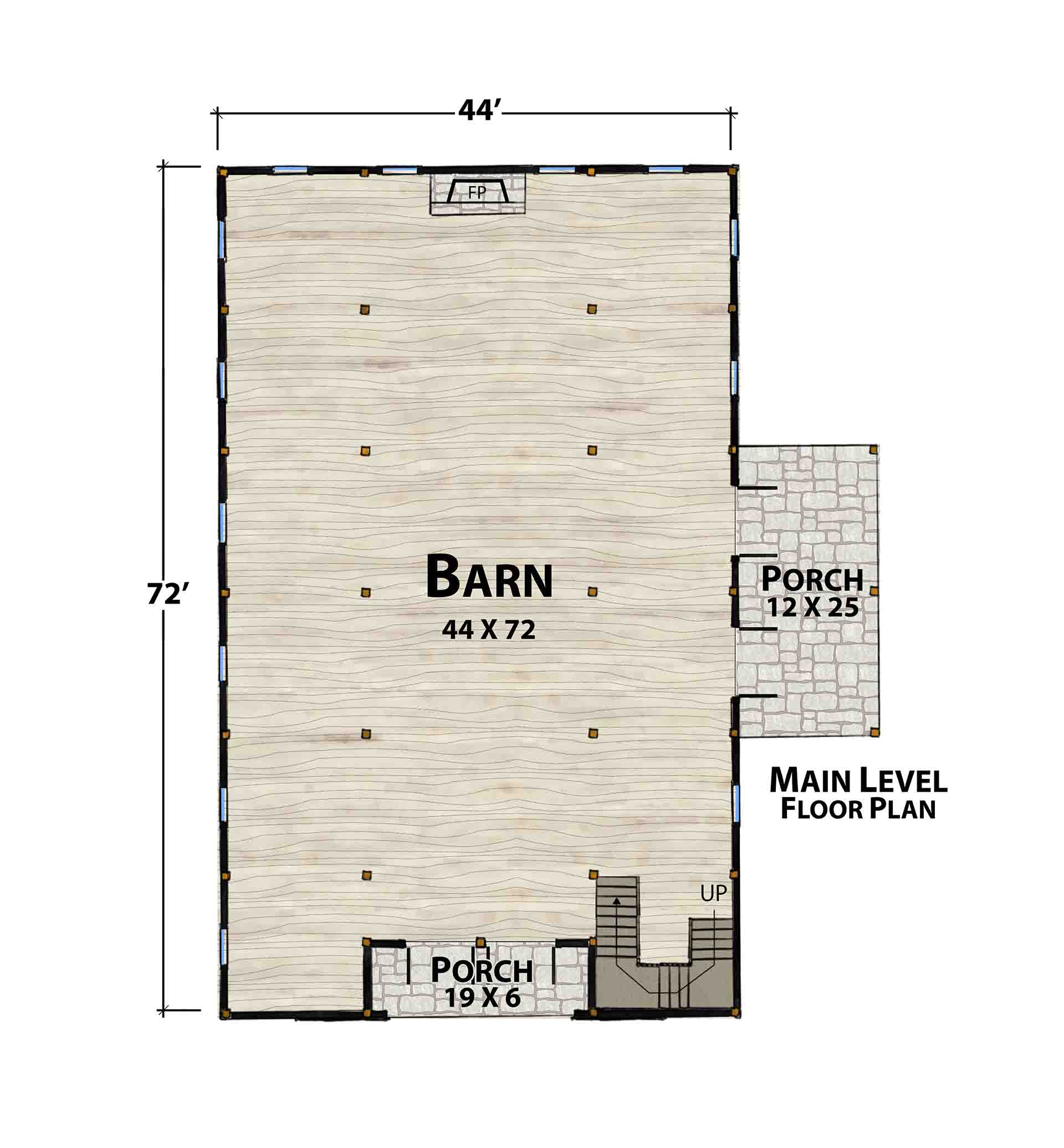 South Fork Barn Main Level Floor Plan