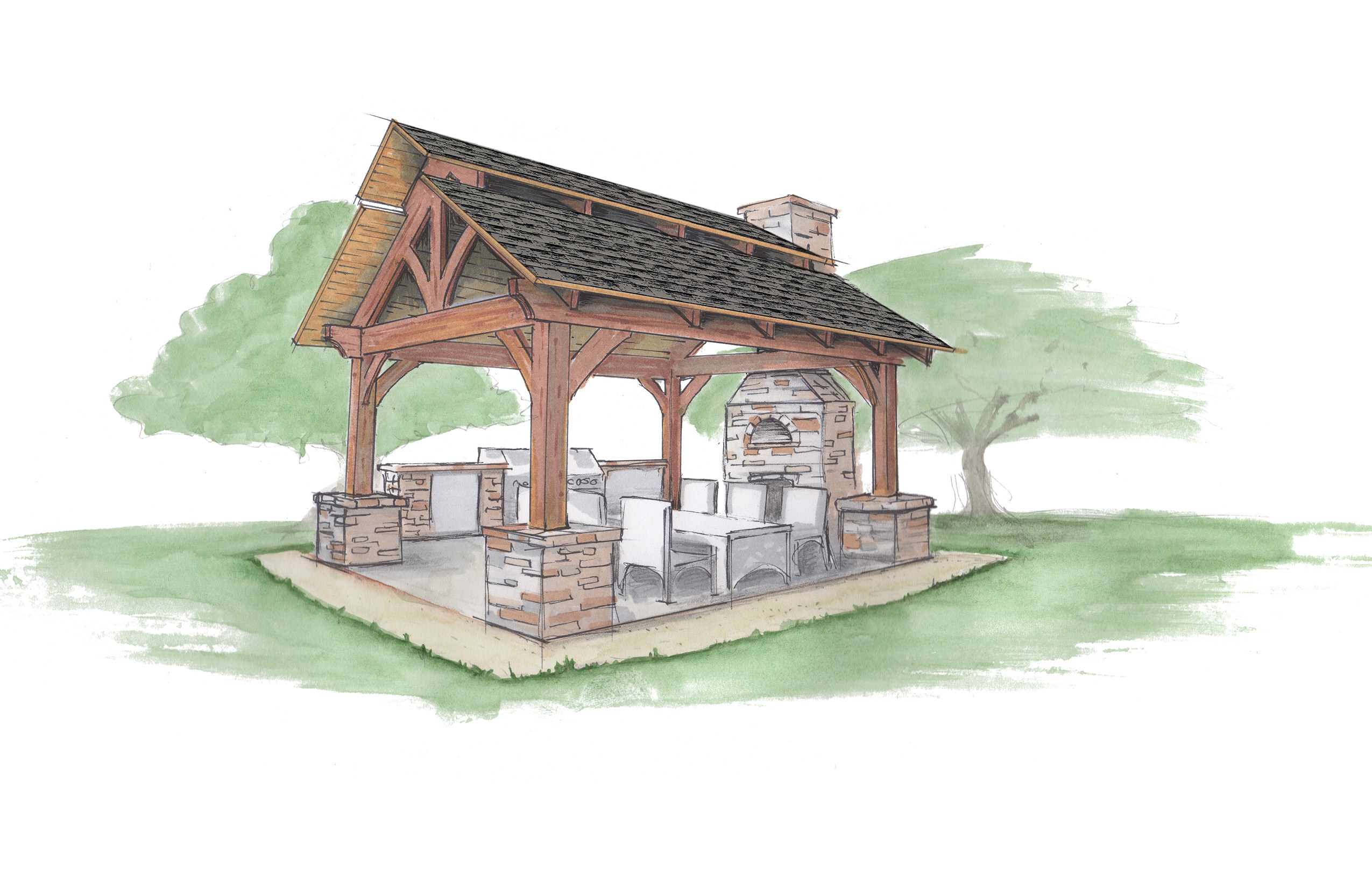 Gabled Pavilion by Natural Element Homes